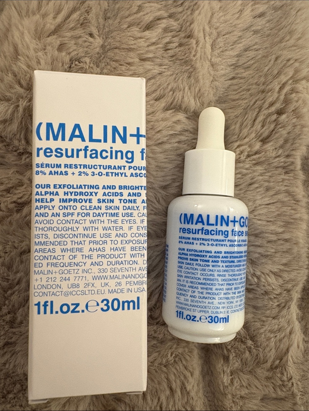MALIN+GOETZ Resurfacing Face Serum — White Bottle